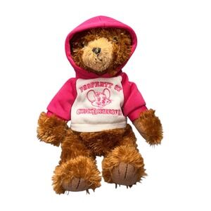 Vintage Good Stuff Chuck E Cheese‎ Teddy Bear Plush Pink Hoodie 12" 2013
